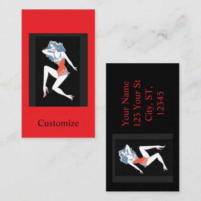 Glamourous Model Posing Thunder_Cove Business Card (Front/Back)