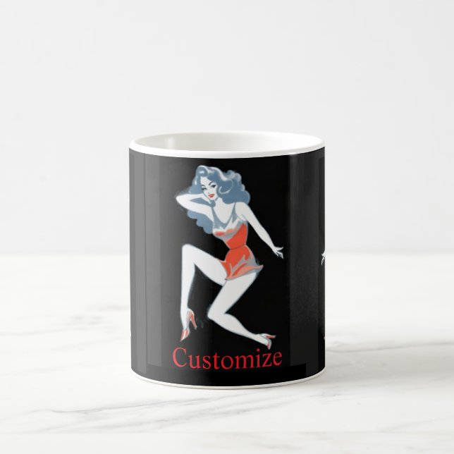 Glamourous Model Posing Thunder_Cove Coffee Mug (Center)