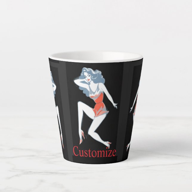 Glamourous Model Posing Thunder_Cove Latte Mug (Front)