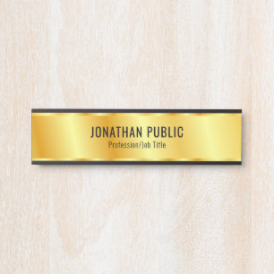 Glamourous Modern Black And Gold Template Door Sign