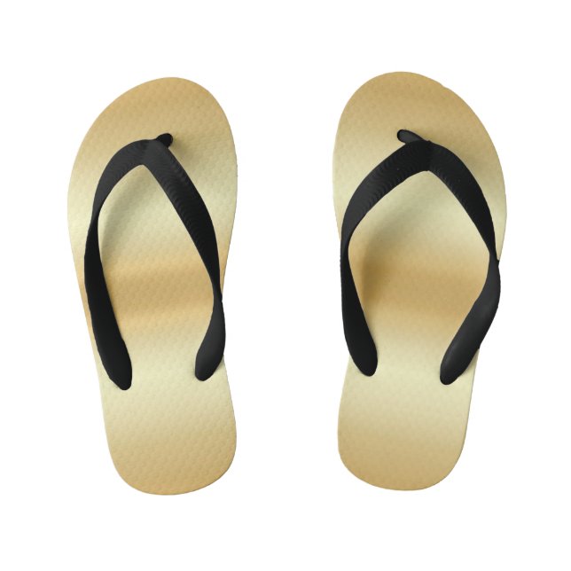 Glamourous Modern Custom Faux Gold Template Kid's Jandals (Footbed)