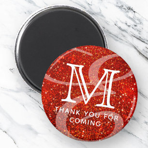 Glamourous Modern Double Monogram Thank You Magnet
