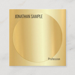 Glamourous Modern Elegant Design Faux Gold Templat Square Business Card