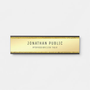 Glamourous Modern Gold Glitter Elegant Template Door Sign