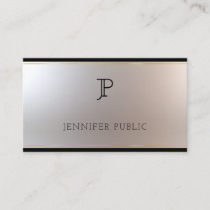 Glamourous Monogram Gold Silver Creative Plain Business Card