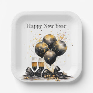 🍾🎉 Glamourous New Year's Eve Party Plates 🥂✨