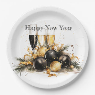 🍾🎉 Glamourous New Year's Eve Party Plates 🥂✨