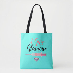 Glamourous nurse shot tote bag