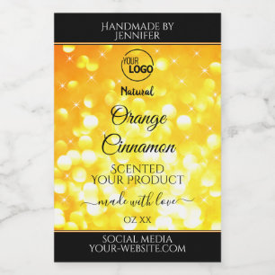 Glamourous Orange Sparkling Glitter Product Labels