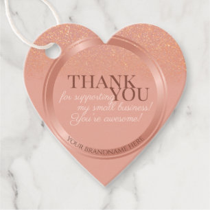 Glamourous Pink and Rose Gold Packaging Thank You Favour Tags