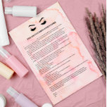 Glamourous pink EYELASH EXTENSION CONSENT FORM<br><div class="desc">Eyelash Extensions Consent forms are perfect for your Lash Extension business. This modern and sophisticated consent form design features a glamourous , minimalistic illustration of a woman's eyelashes with rosegold eyeshadow, a title and a block where you can insert all your informed consent details on a luxury watercolor pink background....</div>