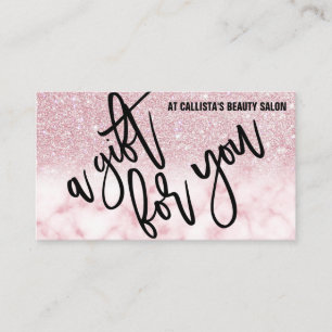 Glamourous Pink Glitter Marble Gift Certificate