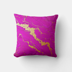 Glamourous Pink & Gold Marble Cushion