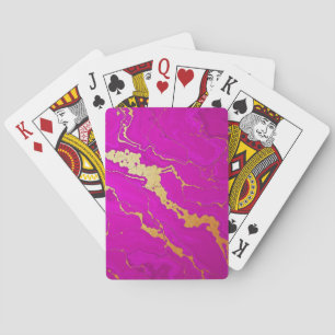 Glamourous Pink & Gold Marble Playing Cards