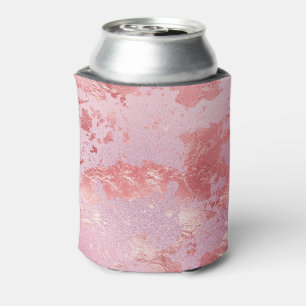 Glamourous Pink Sparkly Metallic Foil Can Cooler