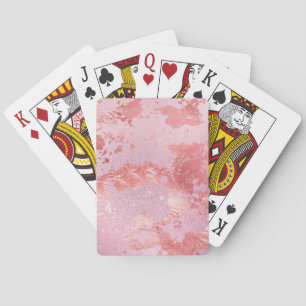 Glamourous Pink Sparkly Metallic Foil Playing Cards