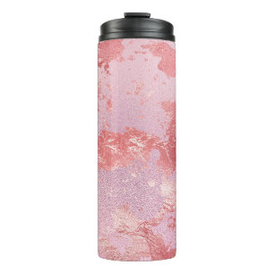 Glamourous Pink Sparkly Metallic Foil Thermal Tumbler