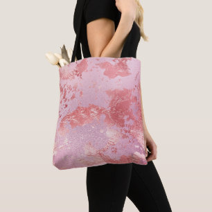Glamourous Pink Sparkly Metallic Foil Tote Bag