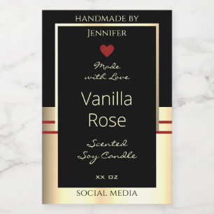 Glamourous Product Packaging Labels Black and Gold