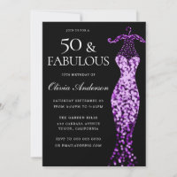 Glamourous Purple Dress Fabulous 50th Birthday