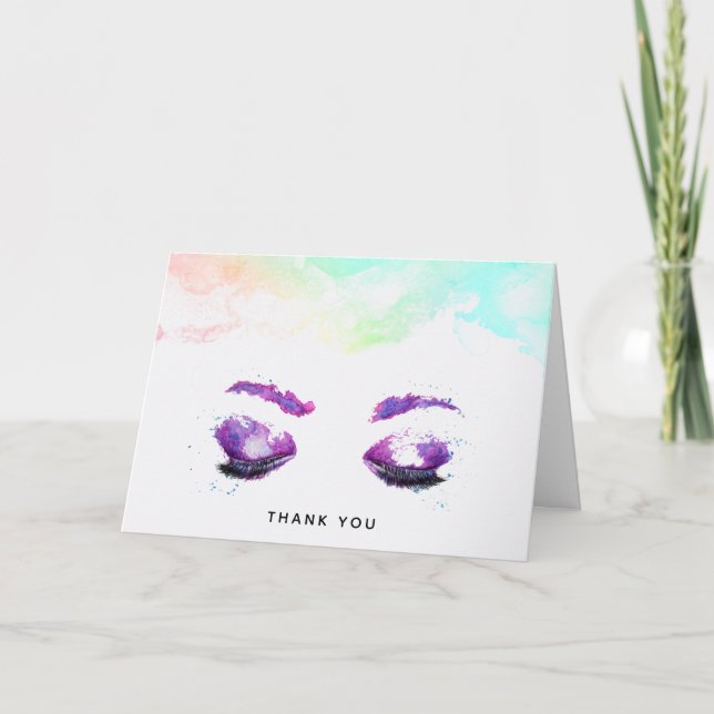 Glamourous Purple Eyes & Brows Watercolor  Card (Front)