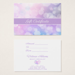 Glamourous Purple Sparkles   Salon Gift Certificat