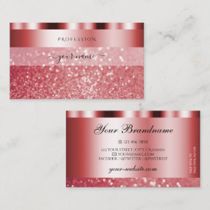 Glamourous Red Sparkling Glitter Elegant Shimmery Business Card