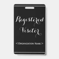 Glamourous "Registered Visitor" Badge