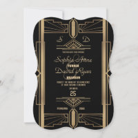 Glamourous Roaring 20's Great Gatsby Wedding Invit