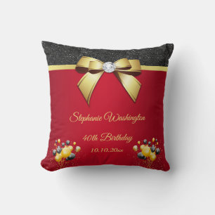 Glamourous, Romantic Elegance Birthday Party Cushion