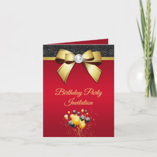 Glamourous, Romantic Elegance Birthday Party Invitation