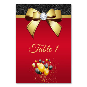 Glamourous, Romantic Elegance Birthday Party Table Number
