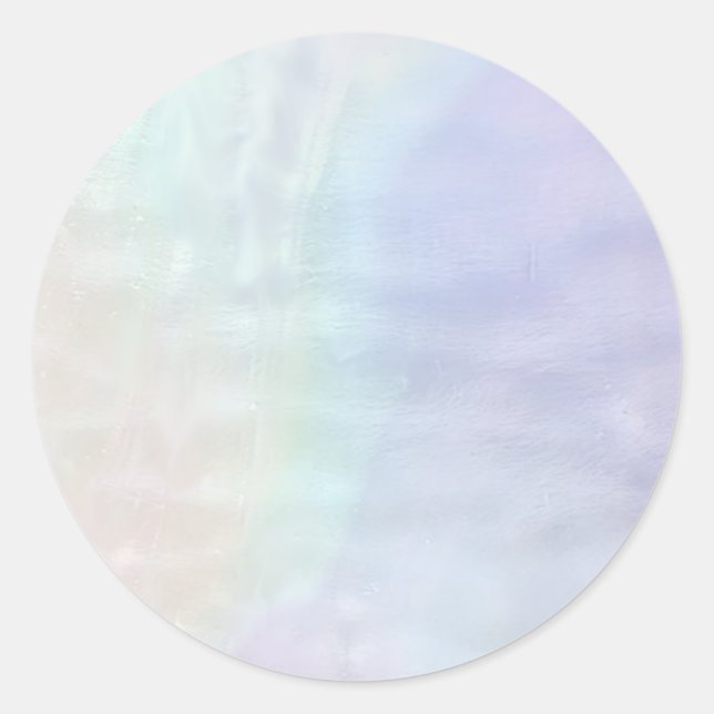 Glamourous Romantic iridescent  pearl holographic Classic Round Sticker (Front)
