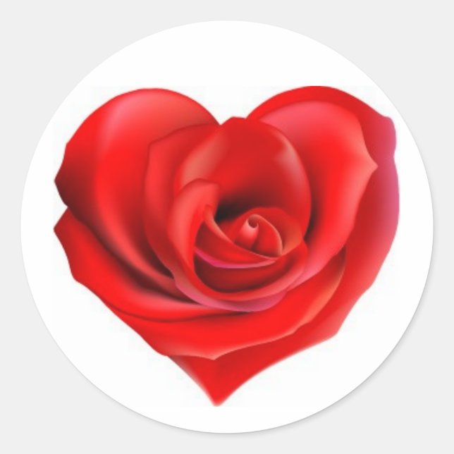 Glamourous rose classic round sticker (Front)