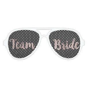 Glamourous Rose Gold Black Team Bride Sunglasses