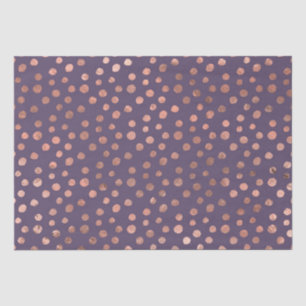 Glamourous Rose Gold Foil and Lavender Art Dots Tissue Paper