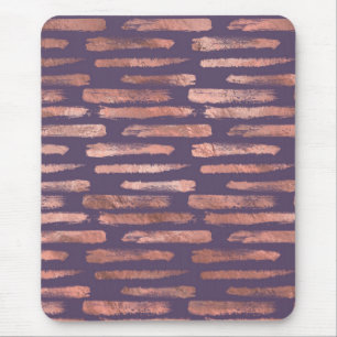 Glamourous Rose Gold Foil and Lavender Brushstroke Mouse Pad