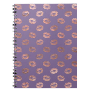 Glamourous Rose Gold Foil and Lavender Lips Notebook
