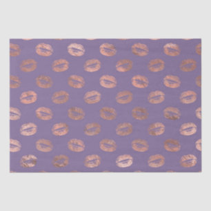 Glamourous Rose Gold Foil and Lavender Lips Tissue Paper
