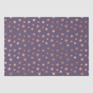 Glamourous Rose Gold Foil and Lavender Stars Tissue Paper