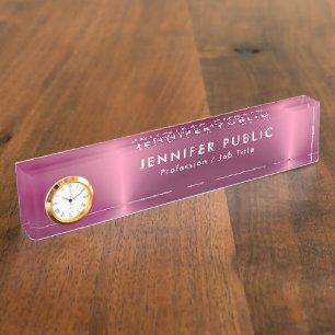 Glamourous Rose Gold Name Text Template Elegant Nameplate