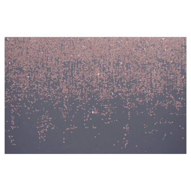 Glamourous Rose Gold Navy Blue Glitter Ombre Fabric (Yard)