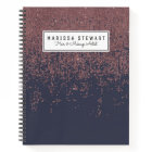 Glamourous Rose Gold Navy Blue Glitter Ombre