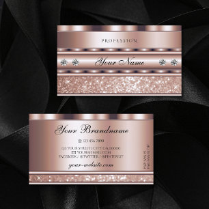 Glamourous Rose Gold Sparkle Glitter Stars Diamond Business Card