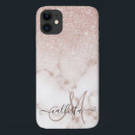 Glamourous Rose Gold White Glitter Marble Gradient Case-Mate iPhone Case<br><div class="desc">This elegant and girly design perfect for the trendy and stylish fashionista. It features a faux printed rose gold sparkly glitter ombre gradient on top of a rose pink and white marble stone pattern background. It's glamourous, chic, luxurious, modern, and classy. ***IMPORTANT DESIGN NOTE: For any custom design request such...</div>