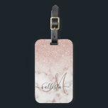 Glamourous Rose Gold White Glitter Marble Gradient Luggage Tag<br><div class="desc">This elegant and girly design perfect for the trendy and stylish fashionista. It features a faux printed rose gold sparkly glitter ombre gradient on top of a rose pink and white marble stone pattern background. It's glamourous, chic, luxurious, modern, and classy. ***IMPORTANT DESIGN NOTE: For any custom design request such...</div>