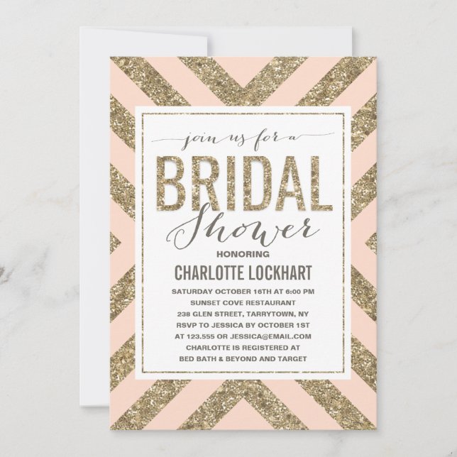 Glamourous Shimmer | Bridal Shower Invitation (Front)