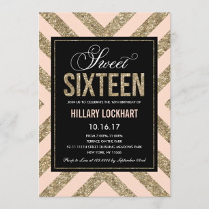 Glamourous Shimmer Sweet Sixteen Party Invitatio Invitation