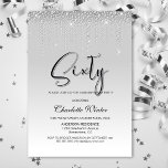 Glamourous Silver Diamonds 60th Birthday Party Invitation<br><div class="desc">Organise your 60th birthday celebration and invite your friends and loved ones with this glamourous silver diamonds birthday party invitation.</div>