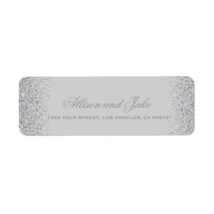 Glamourous Silver Glitter Address Labels